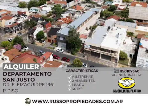 alquiler departamento 2 ambientes San Justo