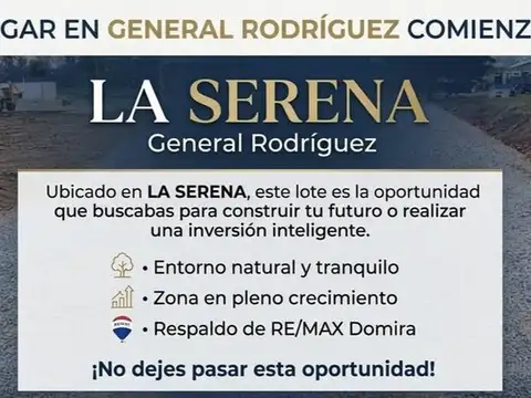 Lote en Barrio Cerrado La Serena General Rodriguez
