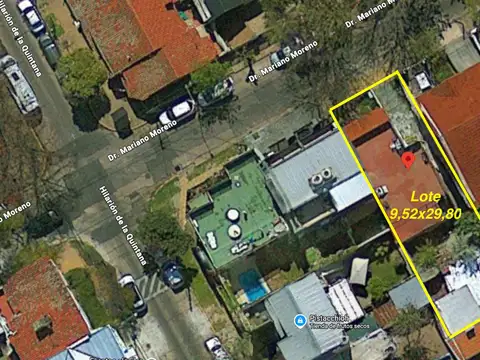 VENTA LOTE 9,52x29,80m ideal Desarrollo en Olivos
