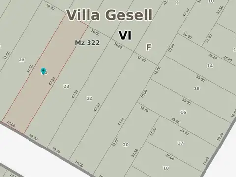 Terreno en Venta 47,50  mts Fondo