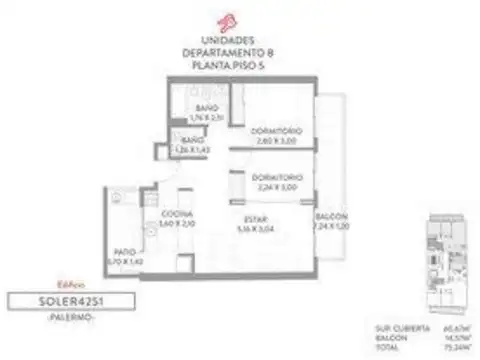 Departamento en Venta en Palermo Soho, USD 246.999