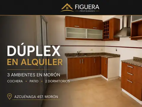Casa en alquiler en Morón ? 3 ambientes con patio, parrilla y cochera