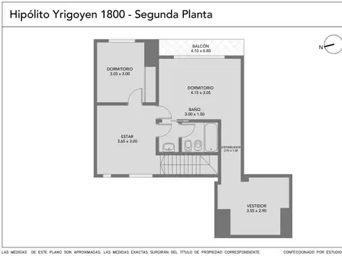 Departamento 3 ambientes en Duplex con 2 balcones, baño y toilete