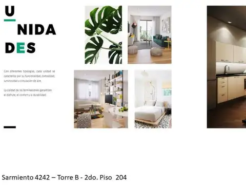 Departamento 2 ambientes con 1 baño