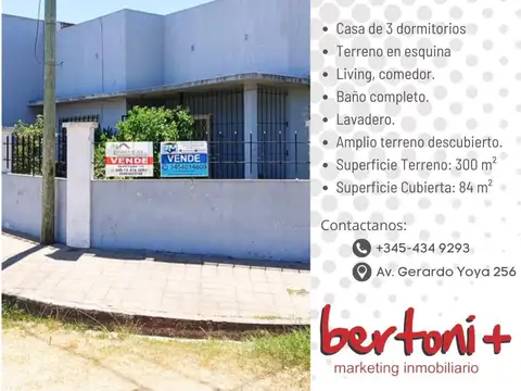 CASA EN BUEN ESTADO, DOS DORMITORIOS, AMPLIO TERRENO