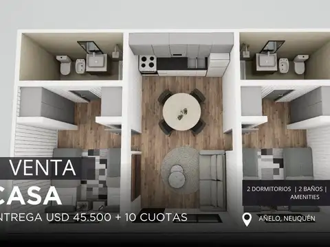 Casa en Pozo 2 Dormitorios, Añelo, Neuquén 