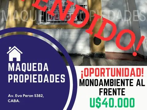 MONOAMBIENTE AL FRENTE EN PLANTA BAJA ¡ GRAN OPORTUNIDAD !