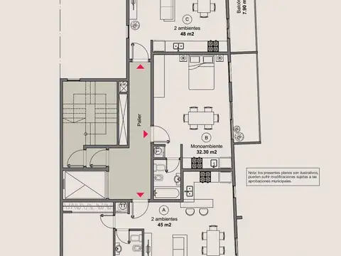 Departamento en Venta de Monoambiente