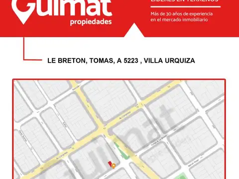 Terreno en Venta en Villa Urquiza, USD 425.000