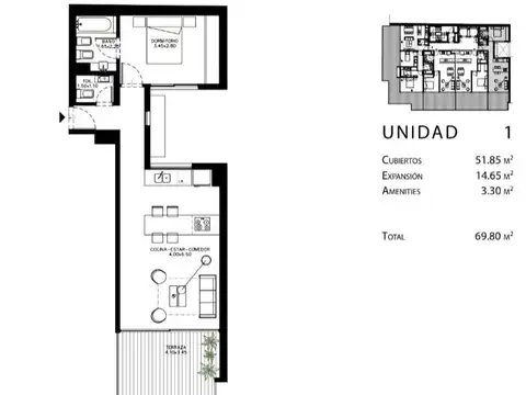 Departamento en Venta de 2 ambientes