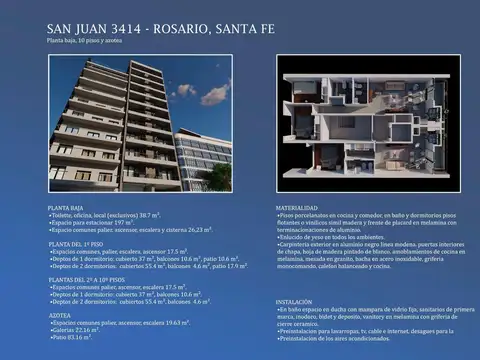 Departamento 3 ambientes con 2 baños