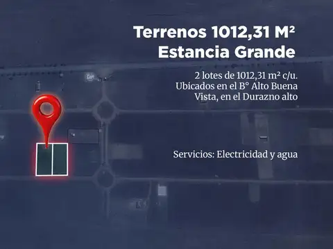 VENTA Terrenos 1012,31m2. Estancia Grande