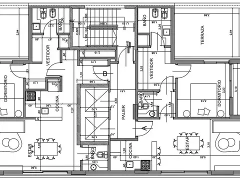 Departamento 2 ambientes con 2 baños