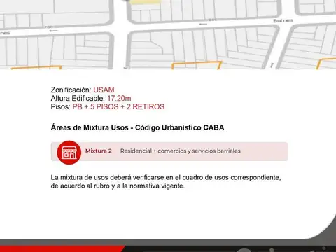 Terreno en Venta en Almagro, USD 900.000
