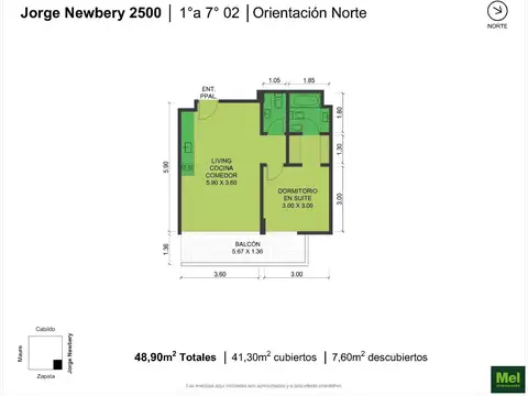Jorge Newbery 2500, Piso 1