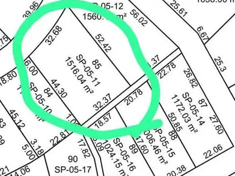 Terreno en Venta de 1516,0 m2