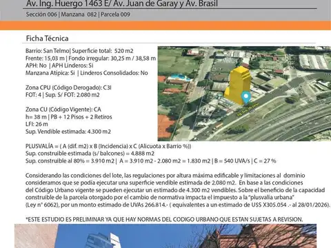 Terreno en Venta en San Telmo, Capital Federal