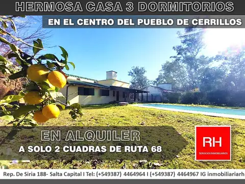 Casa en Alquiler en Cerrillos, Salta