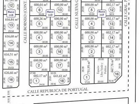 Terreno en Venta de 602,0 m2