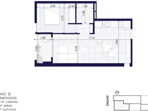Departamento en Venta de 2 ambientes