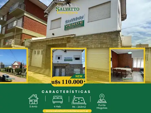 Chalet amplio con lote propio y zonificación R4 en Punta Mogotes