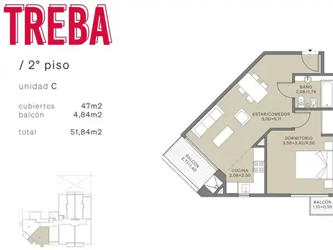 Departamento en Venta en Monserrat, USD 128.703