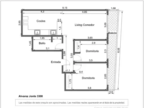 Departamento en Venta de 3 ambientes