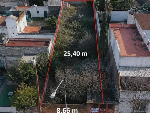 TERRENO PELADO DE 8,66 X 25,4MTS EN CENTRO DE RAMOS