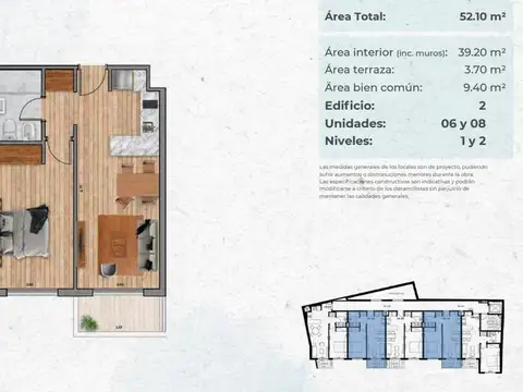 Departamento en Venta de 1 dormitorio