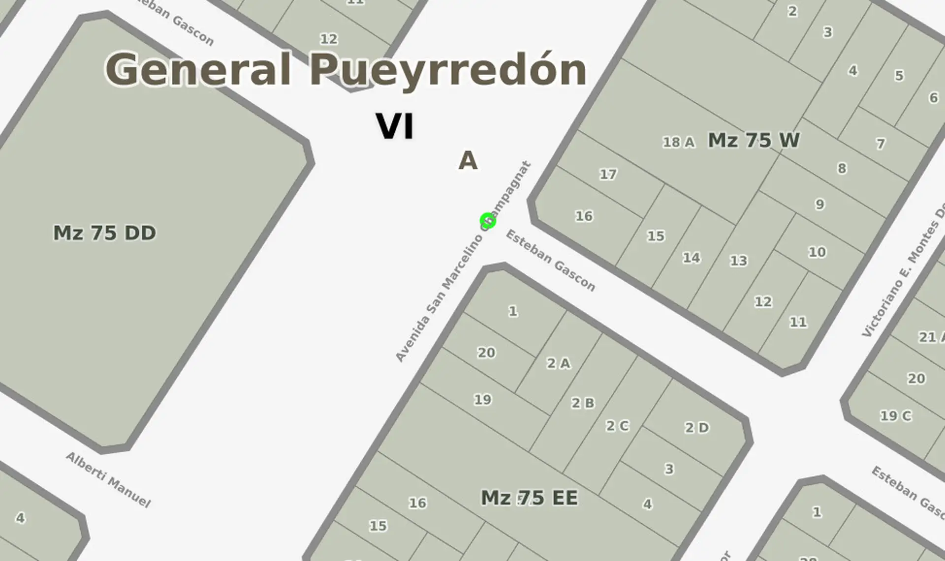 Lote de esquina 284m² en Av. M. Champagnat y Gascón