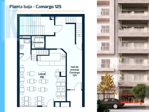 Departamento Estudio con balcón al frente en venta en Villa Crespo