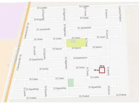 Terreno en Venta 20  mts Frente