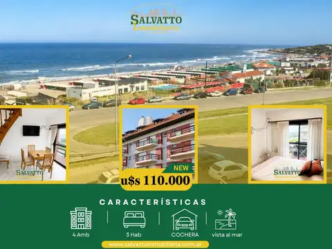 Departamento 4 ambientes con vista panorámica al mar
