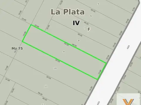 Terreno en Venta 14  mts Frente