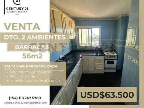 VENTA DEPARTAMENTO 2 AMBIENTES BARRACAS