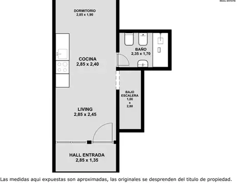 Departamento Monoambiente con 1 baño
