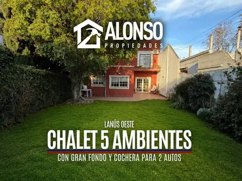 CHALET EN VENTA – LANÚS OESTE | 5 AMBIENTES, COCHERA Y FONDO