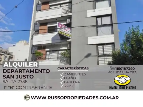 Alquiler Departamento Dos Ambientes San Justo