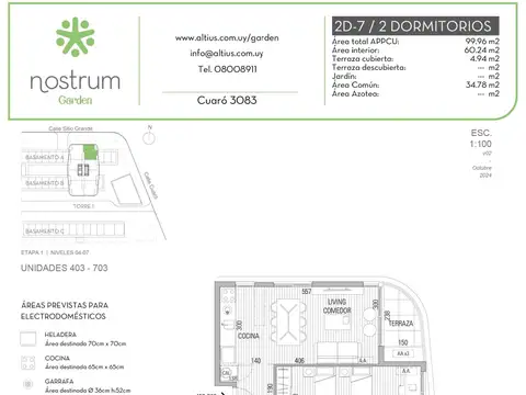 VENTA APARTAMENTO 2 DORMITORIOS NOSTRUM GARDEN