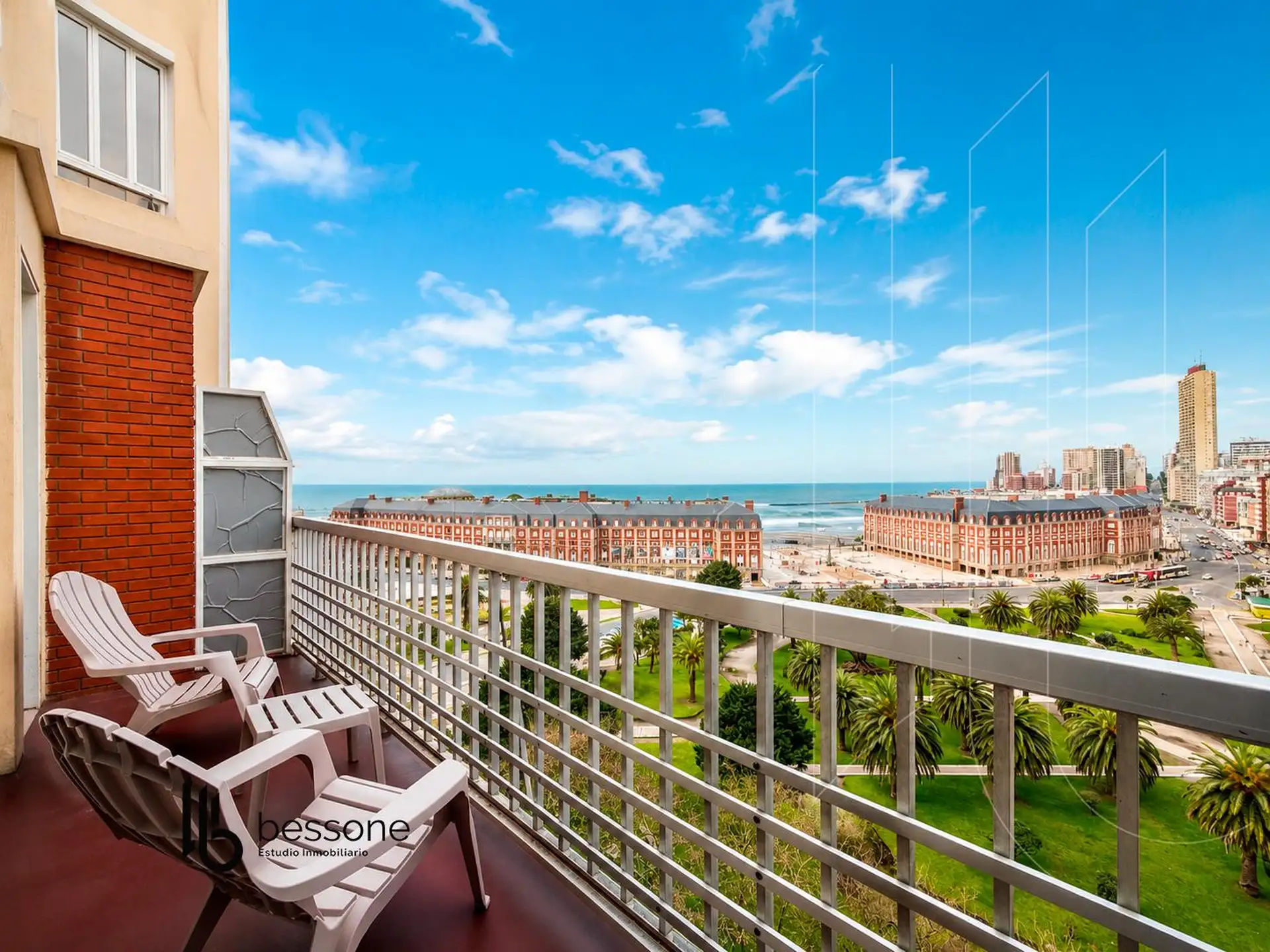 Depto 2 amb, 34m² cubiertos con balcón terraza y vista al mar — Plaza Colon