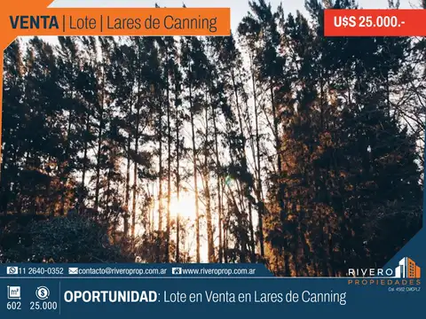 Venta Lote Oportunidad Lares de Canning 