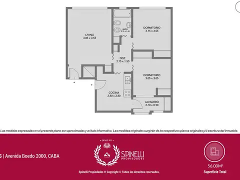 Departamento en Venta de 2 dormitorios