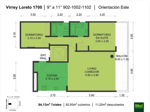 Virrey Loreto 1700, Piso 9