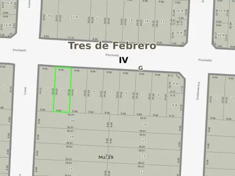 SE VENDE LOTE EN CASEROS 208 M2 - PERMUTA