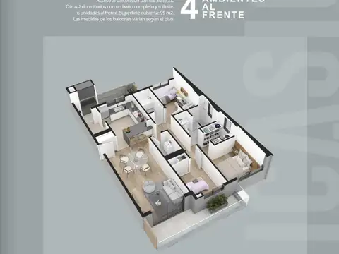 Departamento en Venta de 2 dormitorios