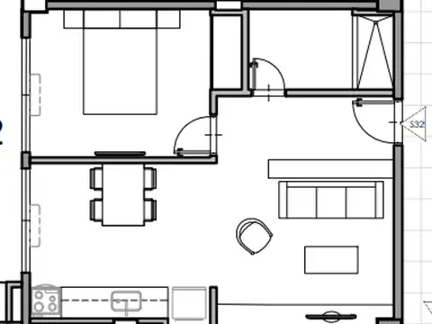 Departamento en Venta de 2 ambientes