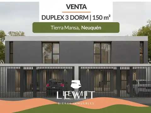 VENTA DUPLEX  3 DORMITORIOS A ESTRENAR EN CENTENARIO B° TIERRA MANSA NEUQUEN