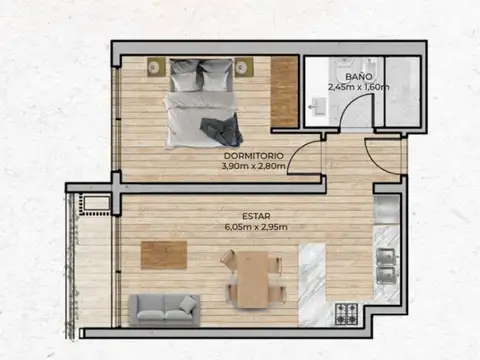 VENTA Apartamento CENTRO 1 dormitorio con balcón