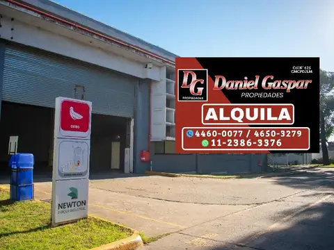 ALQUILER – GRAN NAVE INDUSTRIAL DE 1290 M2 – PARQUE INDUSTRIAL NEWTON