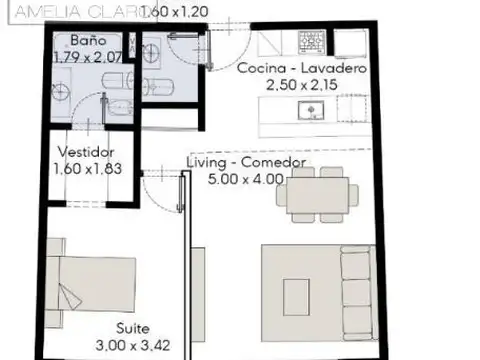 Departamento en Venta de 1 dormitorio
